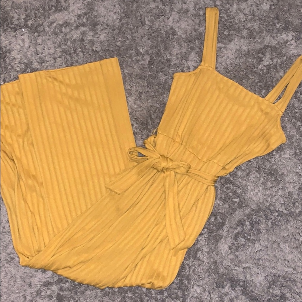 Canary yellow jumpsuit